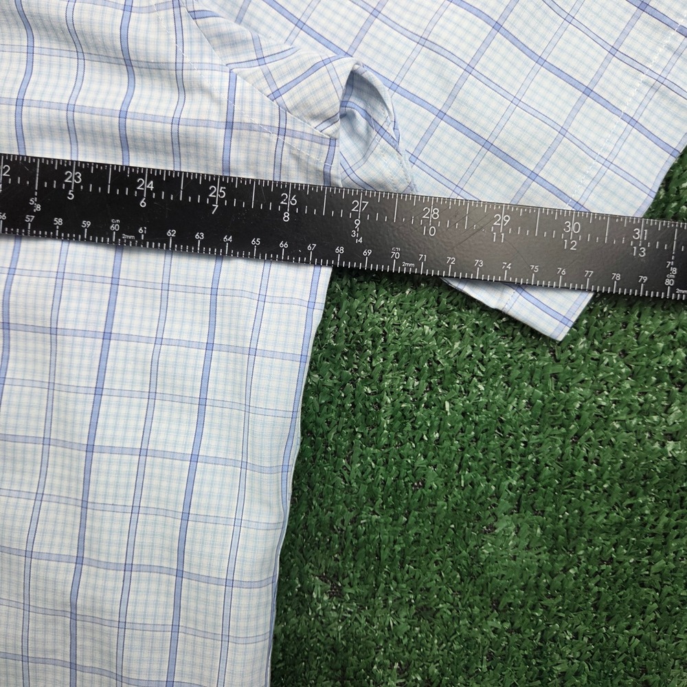 Brooks Brothers Mens XL Blue Plaid Supima Cotton Non-Iron Short Sleeve Shirt - Picture 6 of 7